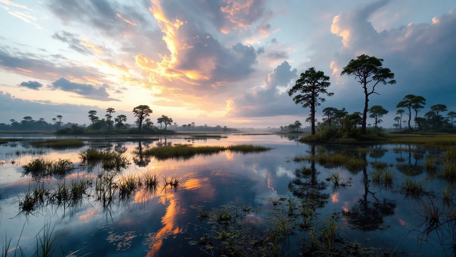 Quiet Florida beach lined with palm trees and open ocean air